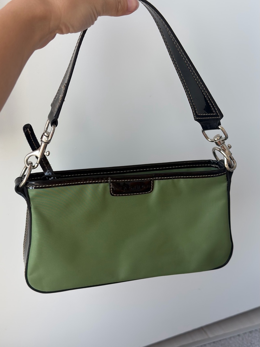 Reaction Kenneth Cole Olive Green Shoulder Bag with Black Trim